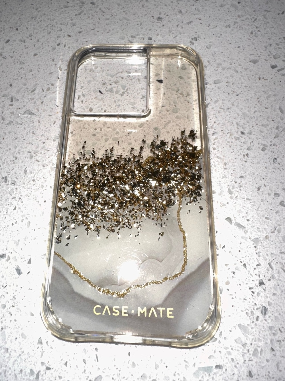 Case-Mate Karat Marble iPhone 14 Pro Case Clear Gold Marble